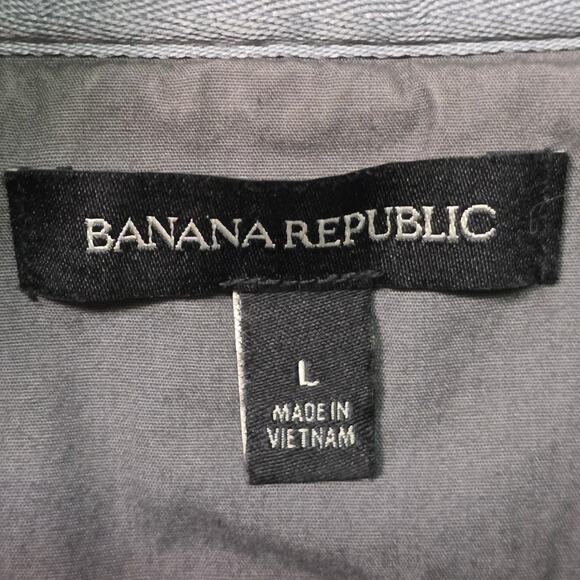 Banana Republic Pullover Men’s Large Gray Snap Button Casual - Picture 2 of 7